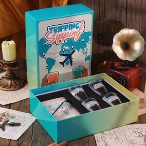 Tripping & Sipping Game Set - Teal Ombre Box